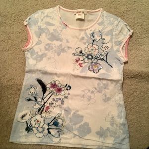 KENZO Kids Blue Floral Sequin Top